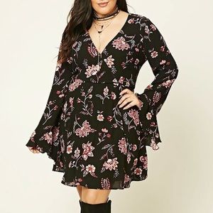 Forever 21 Plus Size Bell Sleeve Mini Dress